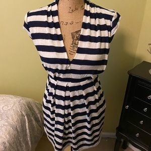 Just Ginger navy blue and white stripped dress